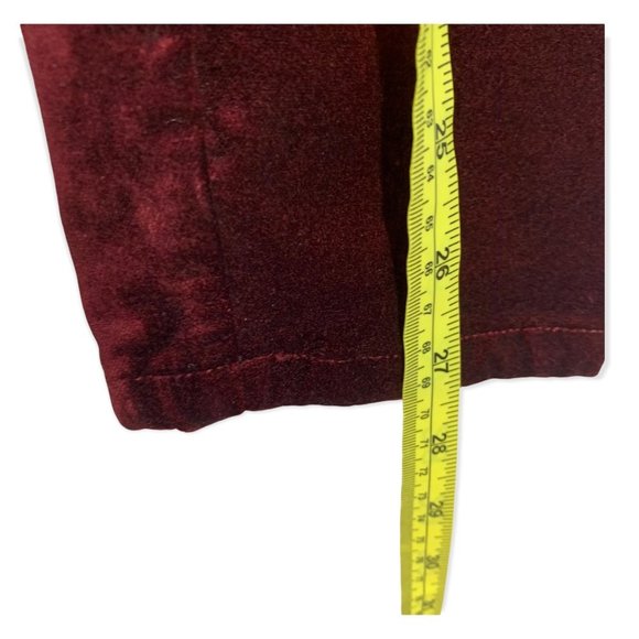 Paige Verdugo Red Ankle Velvet Skinny Pants Size 28 - Picture 7 of 9